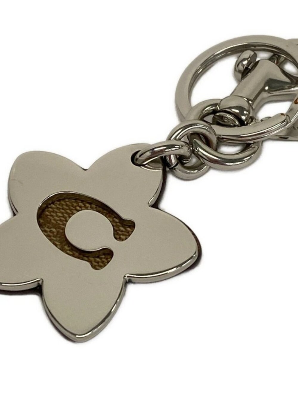 COACH Silver Khaki Hardware PVC Bag Charm